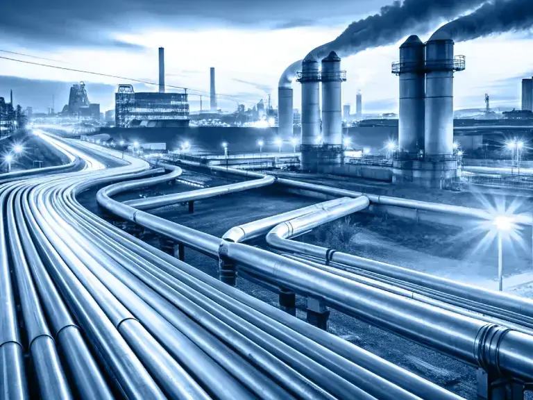 Fernwärme Leitungen und Kraftwerke