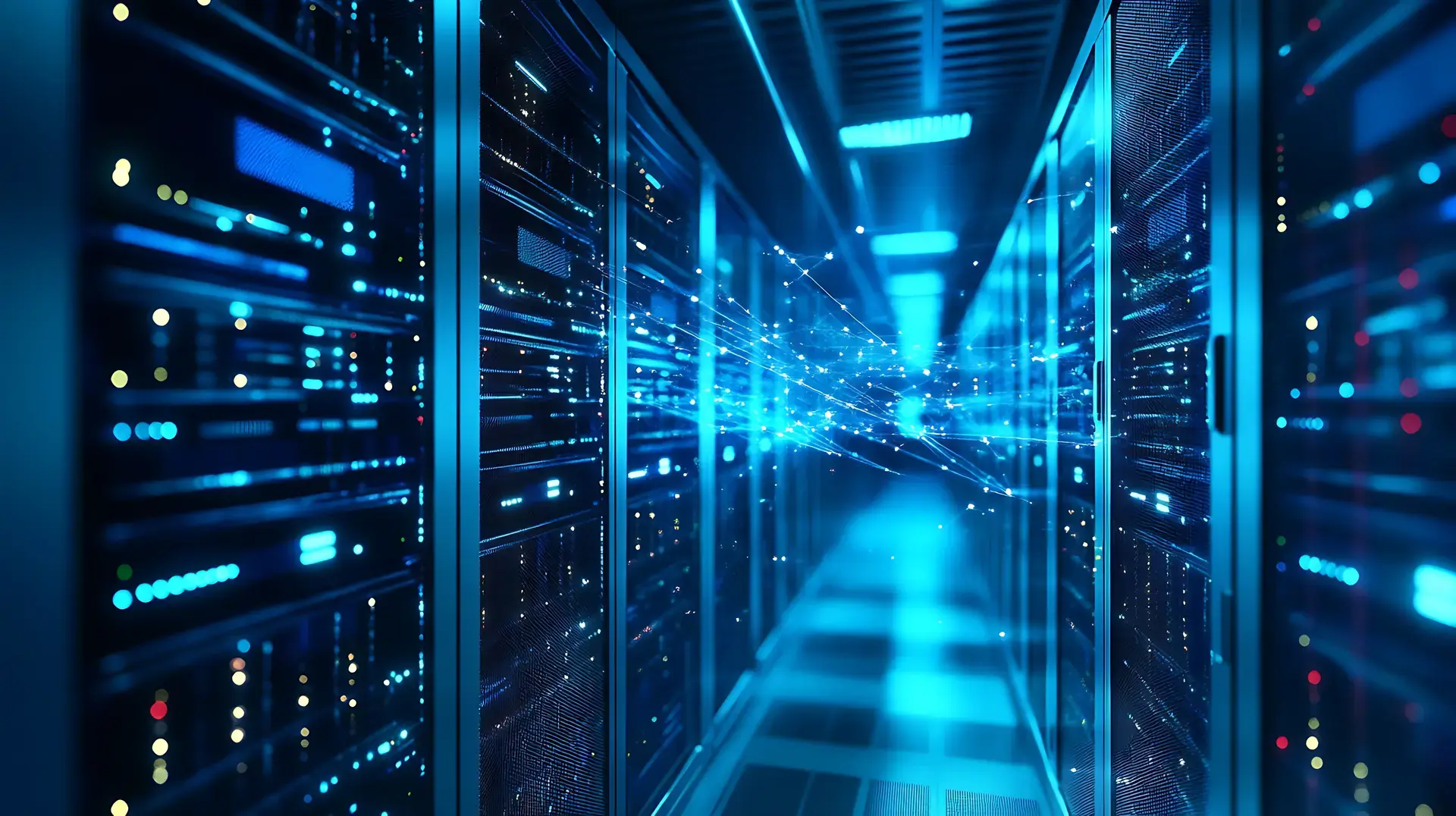 Ein digitales Bild eines Server Raums