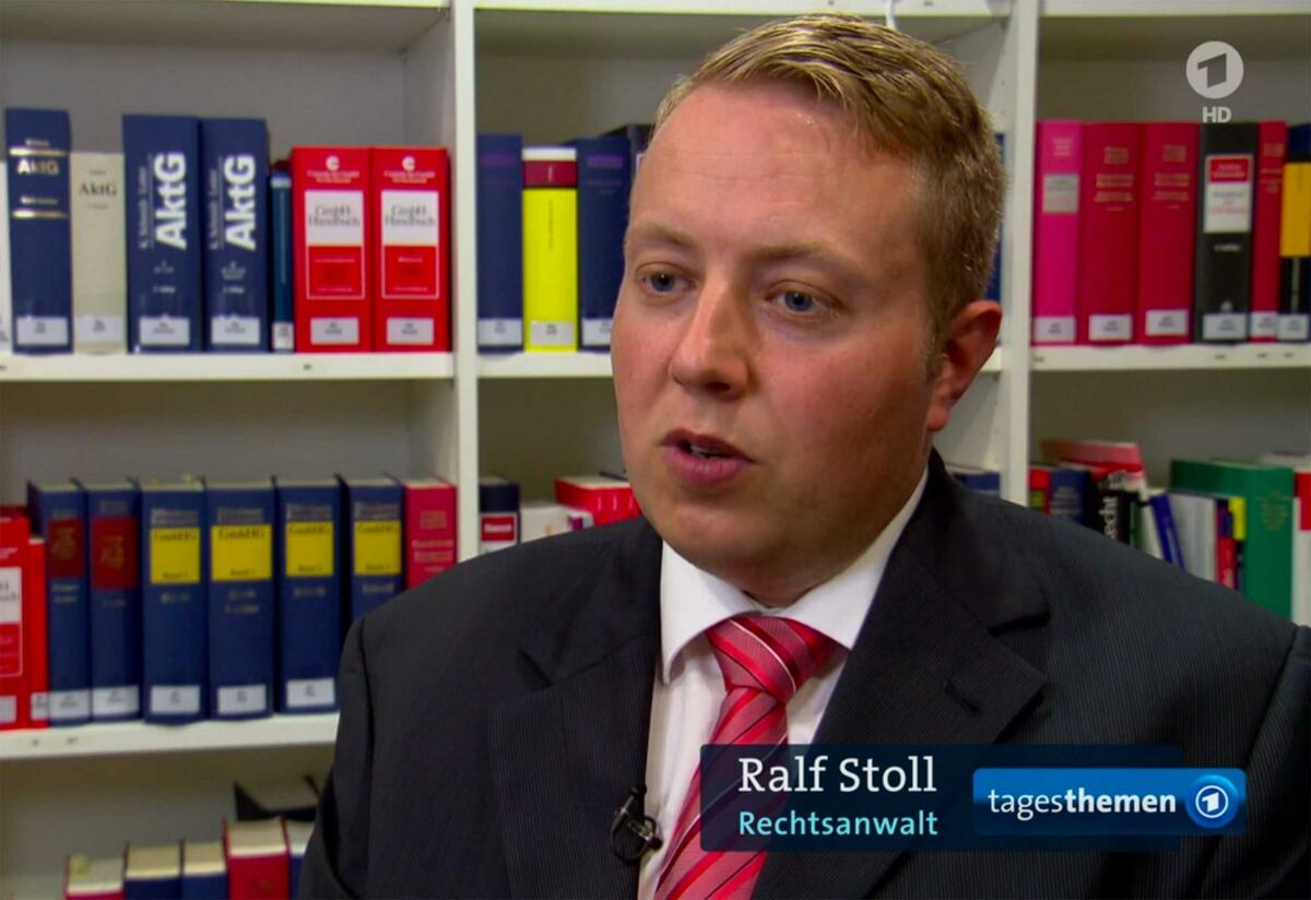 Alt-Text: Dr. Ralf Stoll - Interview ARD Tagesthemen zum Abgasskandal