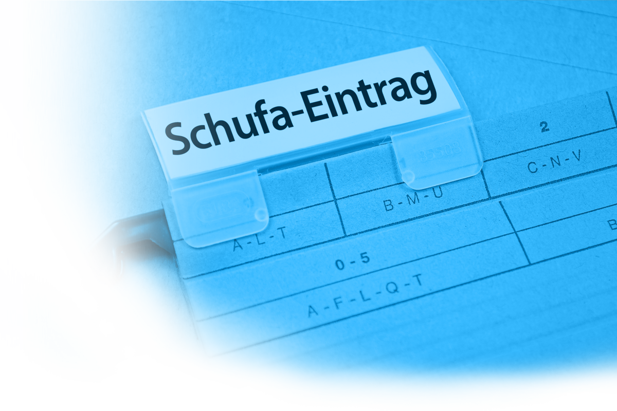 Ein Ausschnitt einer Akte auf der Schufa-Eintrag steht