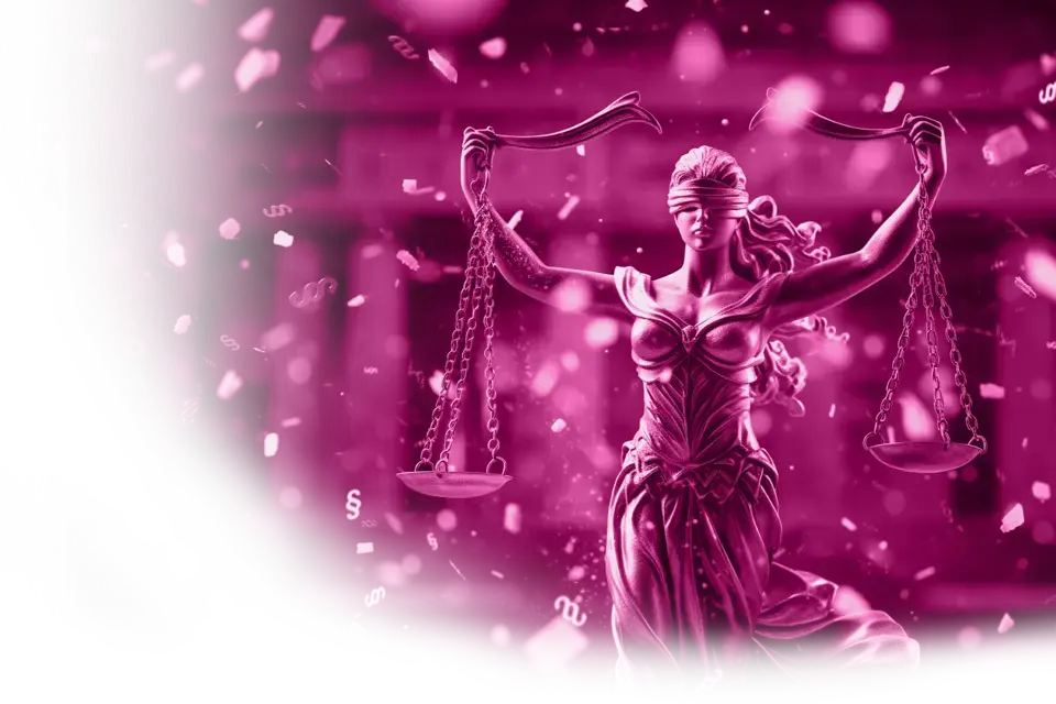 Eine Justizia, die eine Waage hält