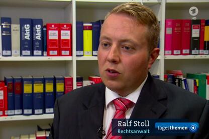 Alt-Text: Dr. Ralf Stoll - Interview ARD Tagesthemen zum Abgasskandal